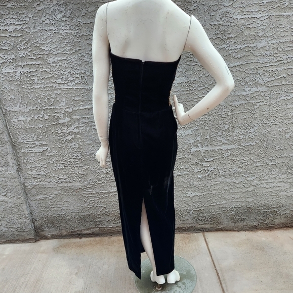 VTG Gunne Sax by Jessica McClintock Velvet boned sequin Dress - Picture 4 of 11
